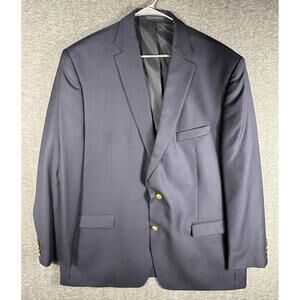 Lauren Ralph Lauren Blazer Men 50L Blue Navy Gold Sports Jacket Wool